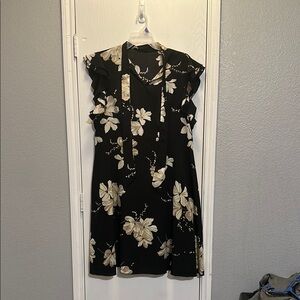 Black and White Sleeveless Sundress for Wedding Guest